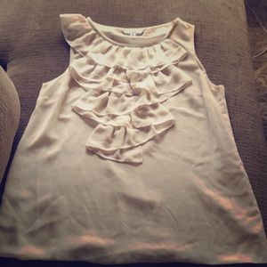Adorable CAbi Cream Colored Ruffle Blouse
